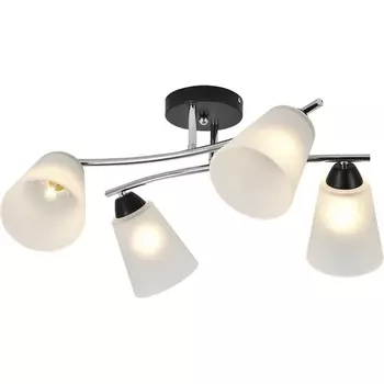 Потолочная люстра Escada Lavatera 2132/4P 4х60Вт E27, металл/стекло, хром/черный, матовый плафон
