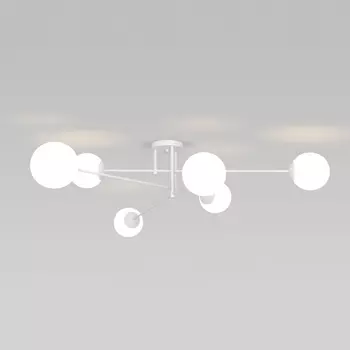 Потолочная люстра Eurosvet Netz 30181/6 белый (Умный дом, Алиса, WiFi, голосовое управление) шарики