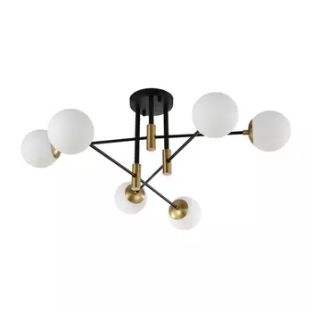 Потолочная люстра Crystal Lux FIDEL PL6 BLACK (плафоны шарики)
