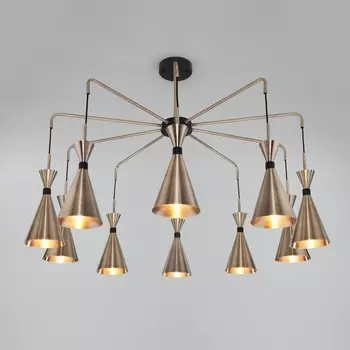 Потолочная люстра 316/10 Bogate's Glustin латунь / черный (Умный дом, Алиса, WiFi, голосовое управление)