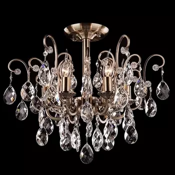 Потолочная люстра хрусталь 10022/6 античная бронза (Eurosvet)