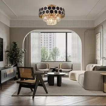 Потолочная люстра хрустальная Arte Milano Sorrento-5009 375009/3+2/20/380 GD