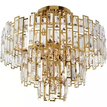 Потолочная люстра каскадная хрустальная Arte Lamp Mintaka A1005PL-10GO