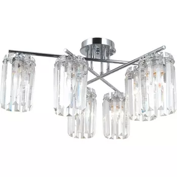 Потолочная люстра хрустальная на штанге Moderli Everly V10753-6C