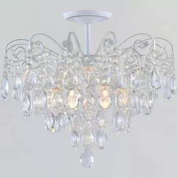 Потолочная люстра хрустальная на штанге Reluce 04055-0.3-06 WH+GOLD PN