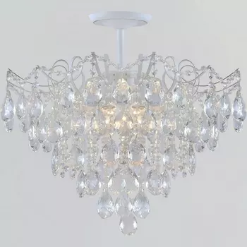 Потолочная люстра хрустальная на штанге Reluce 04058-0.3-06 WH+GOLD PN