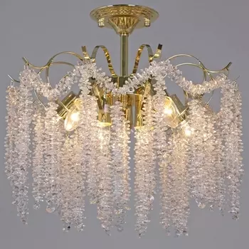 Потолочная люстра хрустальная на штанге Reluce 02384-0.3-6+3 FFG