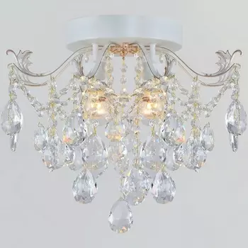 Потолочная люстра хрустальная Reluce 04037-0.3-04 WH+GOLD PN