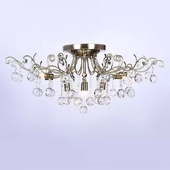 Потолочная люстра хрустальная 10042/12 античная бронза/прозрачный Eurosvet Vita бронза