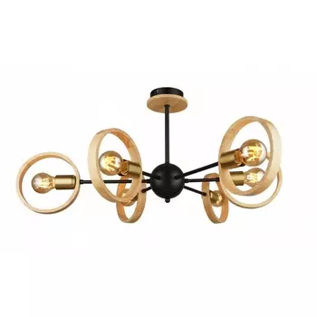 Потолочная люстра Imex MD.4465-6-S-BK+WOOD