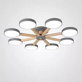 Потолочная люстра LED на штанге с пультом Turna 8 Gray By ImperiumLoft Turna01 (Умный дом, Алиса) 178342-26