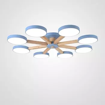 Потолочная люстра LED на штанге с пультом Turna 8 Blue By ImperiumLoft Turna01 (Умный дом, Алиса) 178344-26