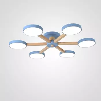 Потолочная люстра LED на штанге с пультом Turna 6 Blue By ImperiumLoft Turna01 (Умный дом, Алиса) 178338-26