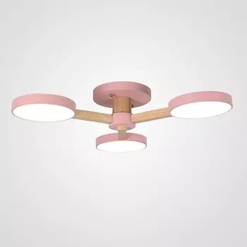 Потолочная люстра LED на штанге с пультом Turna 3 Pink By ImperiumLoft Turna01 (Умный дом, Алиса) 178333-26