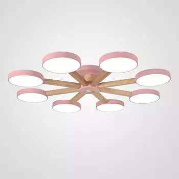 Потолочная люстра LED на штанге с пультом Turna 8 Pink By ImperiumLoft Turna01 (Умный дом, Алиса) 178343-26