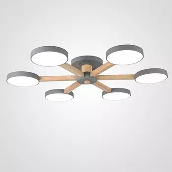 Потолочная люстра LED на штанге Turna 6 Gray By ImperiumLoft Turna01 (Умный дом, Алиса) 178337-26