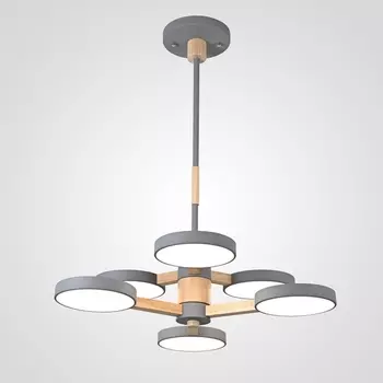 Потолочная люстра LED на штанге Turna Dbl L6 Gray By ImperiumLoft Turna-Dbl01 (Умный дом, Алиса) 229087-26