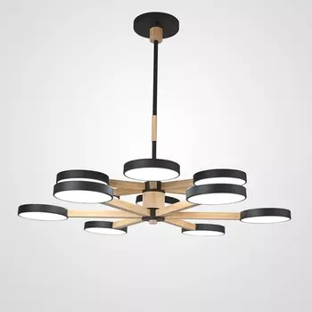 Потолочная люстра LED на штанге Turna Dbl L12 Black By ImperiumLoft Turna-Dbl01 (Умный дом, Алиса) 229086-26