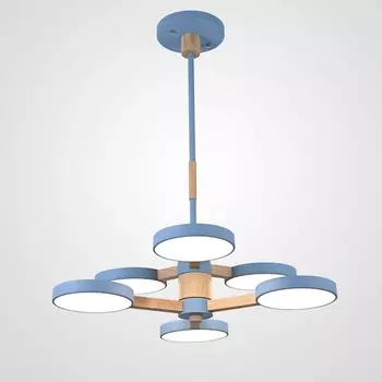 Потолочная люстра LED на штанге Turna Dbl L6 Blue By ImperiumLoft Turna-Dbl01 (Умный дом, Алиса) 229090-26