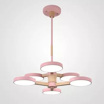 Потолочная люстра LED на штанге Turna Dbl L6 Pink By ImperiumLoft Turna-Dbl01 (Умный дом, Алиса) 229081-26