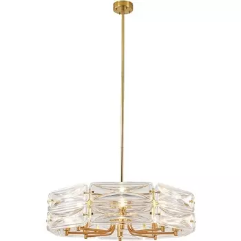 Потолочная люстра хрустальная на штанге (12046/8P Brass) Indigo Zaffiro V000499