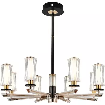 Потолочная LED люстра (+ночной режим) с ПДУ на штанге (13038/8R Black) Indigo Grandioso V000186L