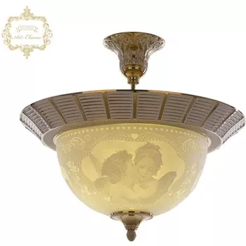 Потолочная люстра на штанге с ангелочками Art Classic 31.09 31.091P.44.LS.GW.Angel