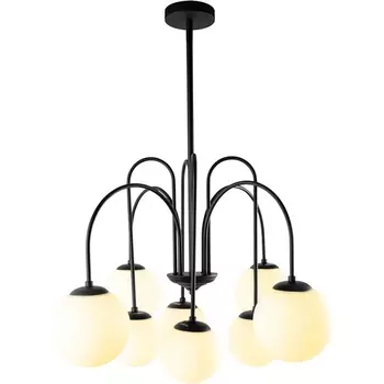 Потолочная люстра на штанге Arte Lamp A1675LM-8BK (плафоны шарики)