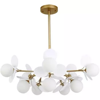 Потолочная люстра на штанге Arte Lamp Peacock A1369SP-10SG (плафоны шарики)