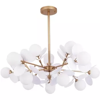 Потолочная люстра на штанге Arte Lamp Peacock A1369SP-15SG (плафоны шарики)