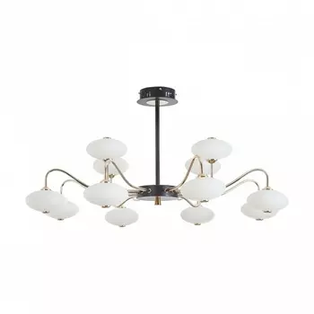 Потолочная светодиодная люстра на штанге Arte Milano 273908/12 BK/GD (плафоны шарики)