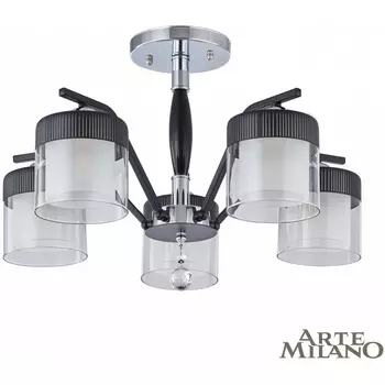 Потолочная люстра на штанге Arte Milano Napoli-2646 332646/5 CR+BK с подвесками
