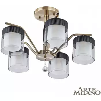 Потолочная люстра на штанге Arte Milano Napoli-2646 332646/5 AB+BK с подвесками