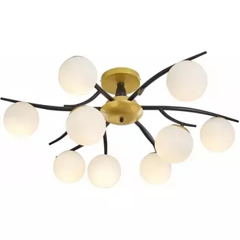 Потолочная люстра на штанге Arte Milano Neapolis-73408 273408/9 BK/GD в форме шара