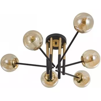 Потолочная люстра молекулы на штанге Arte Milano Neapolis-73708 273708/6 BK/GD