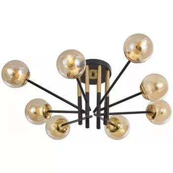 Потолочная люстра молекулы на штанге Arte Milano Neapolis-73708 273708/8 BK/GD