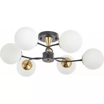Потолочная люстра на штанге Arte Milano Neapolis-76808 276808/6 BK/GD в форме шара