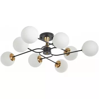 Потолочная люстра на штанге Arte Milano Neapolis-76808 276808/8 BK/GD в форме шара