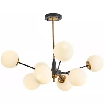 Потолочная люстра на штанге Arte Milano Neapolis-79808 279808/8 BK/GD в форме шара