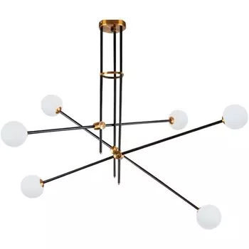 Потолочная люстра на штанге Delight Collection Bistro Globe 9389P/6 black/gold в форме шара DeLight Collection