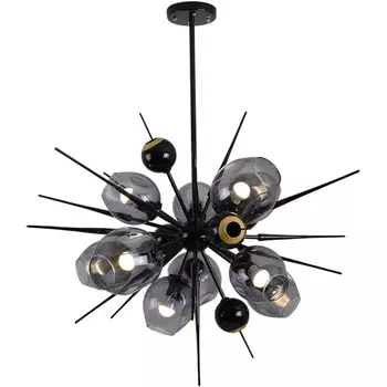 Потолочная люстра на штанге Delight Collection Burst 9720P-10S black/smoky DeLight Collection