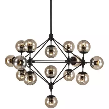 Потолочная люстра молекулы на штанге Delight Collection Modo 8916P/15 black/cognac DeLight Collection