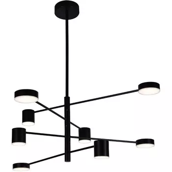 Потолочная люстра на штанге диммируемая Kink Light Мекли 07650-8D,19(3000K) черный Led 4*12w+4*16w