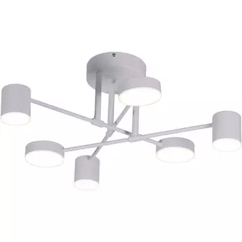 Потолочная люстра на штанге диммируемая Kink Light Мекли 07649-6D,01(4000K) белый Led 3*12W+3*16W с пультом ДУ