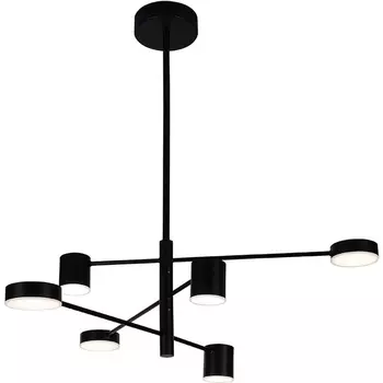 Потолочная люстра на штанге диммируемая Kink Light Мекли 07650-6D,19(4000K) черный Led 3*12W+3*16W с пультом ДУ