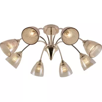 Потолочная люстра на штанге Escada Amelia 1129/8P 8x60Вт E27, металл/стекло, золото