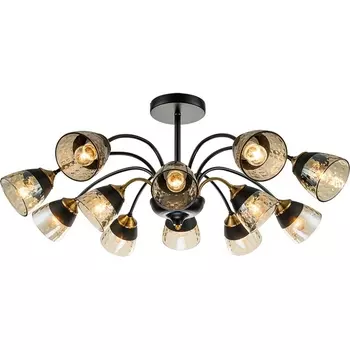 Потолочная люстра на штанге Escada Bouquet 1148/12P E27*40W Black/Brass