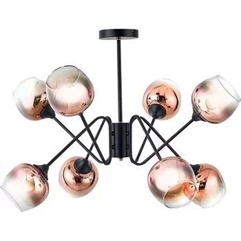 Потолочная люстра на штанге Escada Clever 1136/8P 8x60Вт E27, металл/стекло, черный