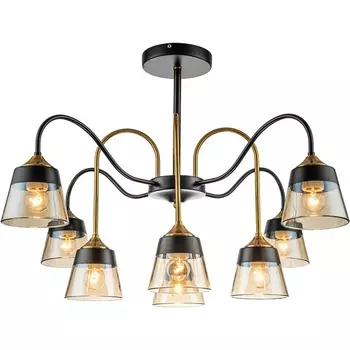 Потолочная люстра на штанге Escada Cobra 1147/8P E27*40W Black/Brass