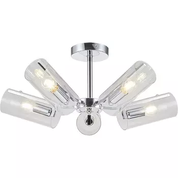 Потолочная люстра на штанге Escada Corsa1146/5P 5x40Вт E14, металл/стекло, хром, прозрачный плафон